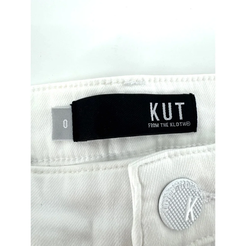 KUT from the Kloth Jane High Rise Long Short Optic White Size 0 NWT